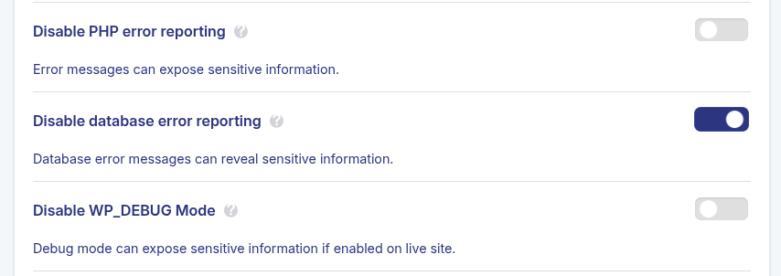 JetHost Total Care DB Error Reporting