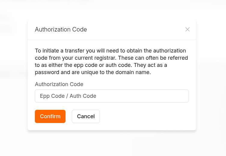 Transfer domain to JetHost enter EPP code