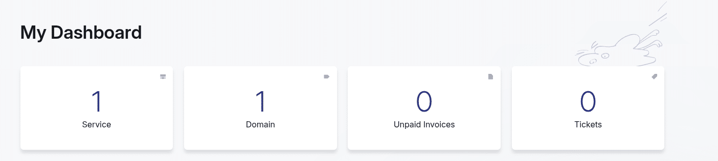JetHost Client Area Dashboard