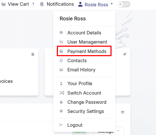Payment methods at JetHost Client area