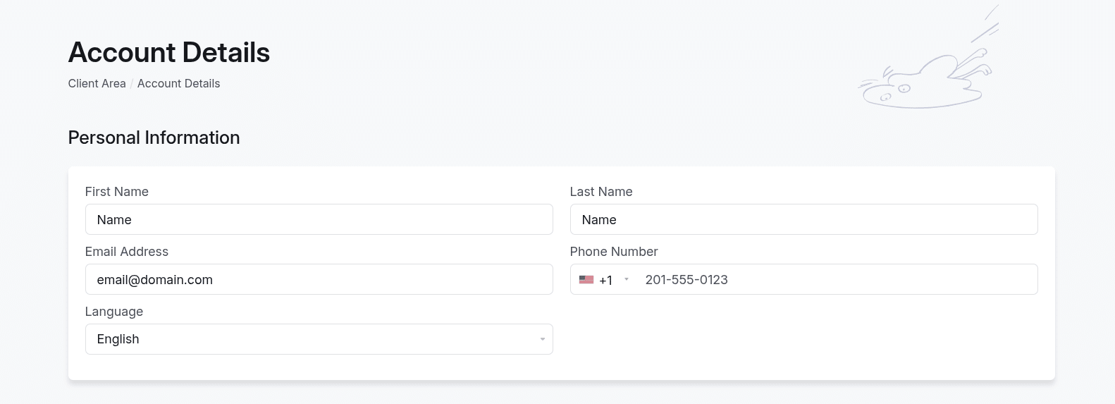 JetHost Account Details