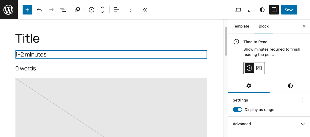 Time to read block in WP 6.9