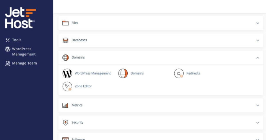 cPanel domains management