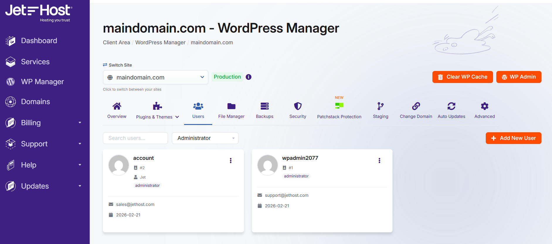 WordPress Manger WP User Management