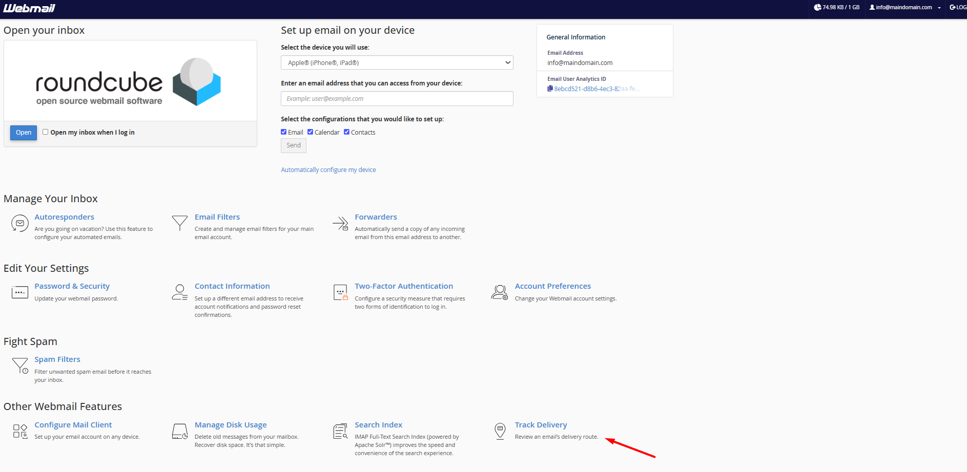 Email track delivery