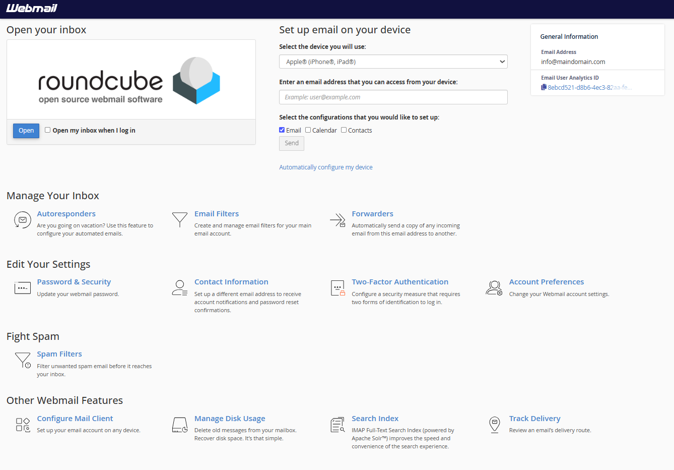 JetHost Webmail Overview
