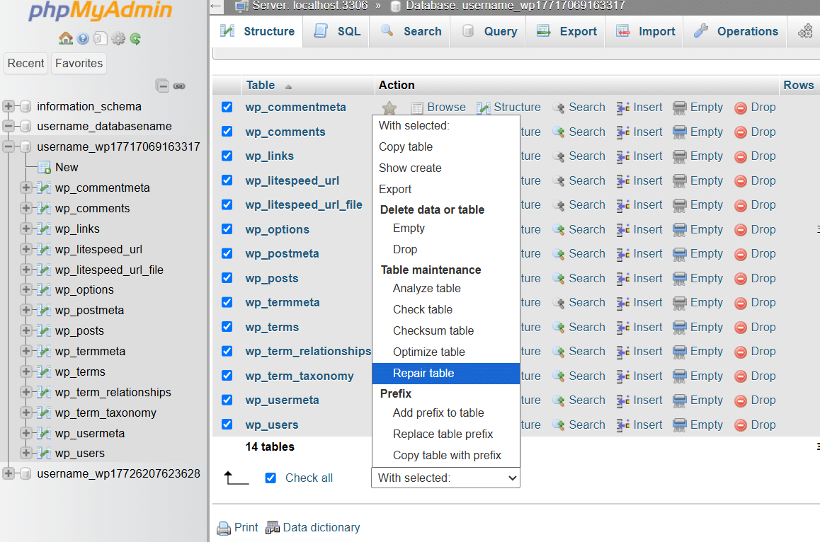 MySQL Repair