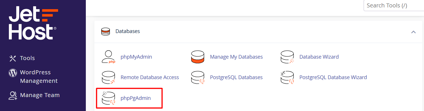 Access phpPgAdmin