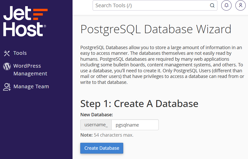 Create PostgreSQL database