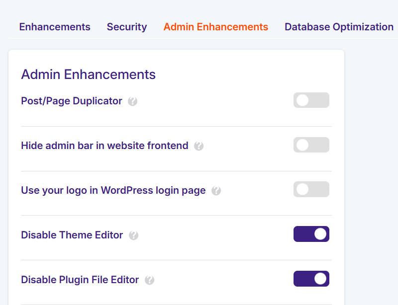 Disable Theme Editor and Disable Plugin File Editor options in JetHost Total Care